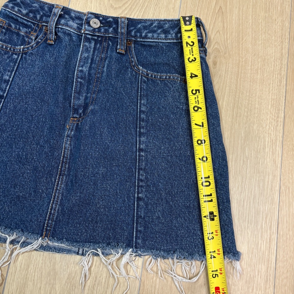 Abercrombie & Fitch Zoe Natural Rise Vintage A-Line Denim Mini Skirt Blue Sz. 00 - Picture 5 of 5
